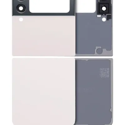 Задня кришка (верхня і нижня) зі скла з камерою для Samsung Galaxy Z Flip 3 5G (Aftermarket Plus) (White)