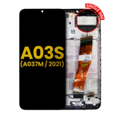 Дисплейний модуль (LCD) з рамкою для Samsung Galaxy A03s (A037F / A037G / 2021) (Single Sim) (Type C рамка) (Refurbished) (усі кольори)