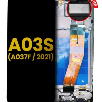 Дисплейний модуль (LCD) з рамкою для Samsung Galaxy A03s (A037F / 2021) (Dual Sim) (Micro USB рамка) (Refurbished) (усі кольори)