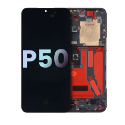 Дисплейний модуль (OLED) з рамкою для Huawei P50 (Genuine OEM) (чорний)