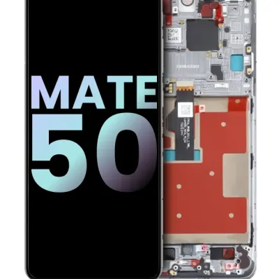 OLED Assembly With Frame For Huawei Mate 50 (Genuine OEM) (Silver)