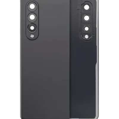 Back Cover Glass With Camera Lens For Samsung Galaxy Z Fold 3 5G (Aftermarket Plus) (Phantom Black)