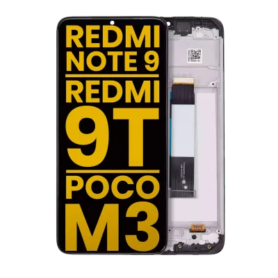 Дисплейний модуль (LCD) з рамкою для Xiaomi Redmi Note 9 4G / Redmi 9T / Poco M3 / Redmi 9 Power (Refurbished) (всі кольори)