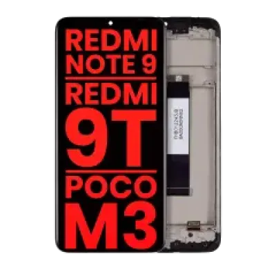 Дисплейний модуль (LCD) з рамкою для Xiaomi Redmi Note 9 4G / Redmi 9T / Poco M3 / Redmi 9 Power (Aftermarket Plus) (всі кольори)