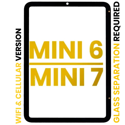Front Glass For iPad Mini 6 (2021) / Mini 7 (2024) (Glass Separation Required) (WiFi / Cellular) (Premium) (All Colors)
