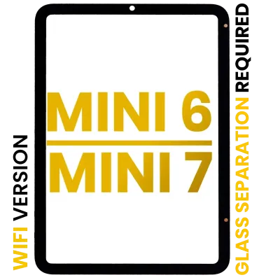 Front Glass For iPad Mini 6 (2021) / Mini 7 (2024) (Glass Separation Required) (WiFi Only) (Premium) (All Colors)