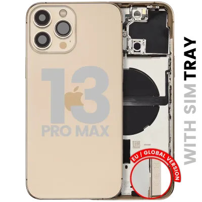 Back Housing W/ Small Parts For iPhone 13 Pro Max (EU / Global Version) (Used OEM Pull: Grade C) (Gold)