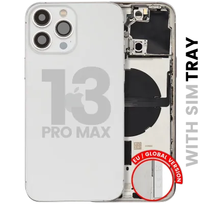 Back Housing W/ Small Parts For iPhone 13 Pro Max (EU / Global Version) (Used OEM Pull: Grade B) (Silver)