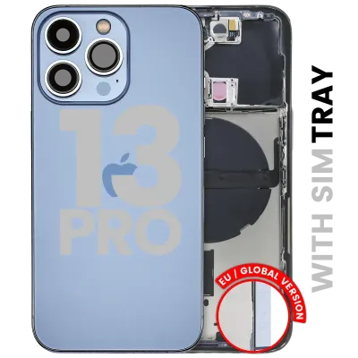 Back Housing W/ Small Parts For iPhone 13 Pro (EU / Global Version) (Used OEM Pull: Grade C) (Sierra Blue)