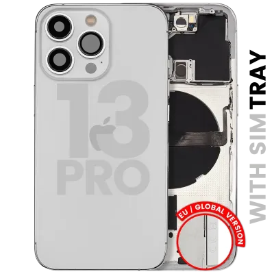 Back Housing W/ Small Parts For iPhone 13 Pro (EU / Global Version) (Used OEM Pull: Grade C) (Silver)