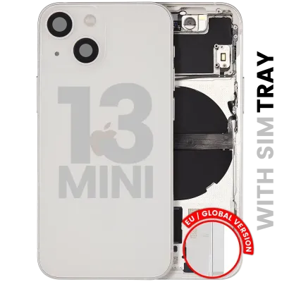 Back Housing W/ Small Parts For iPhone 13 Mini (EU / Global Version) (Used OEM Pull: Grade C) (Starlight)