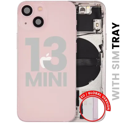 Back Housing W/ Small Parts For iPhone 13 Mini (EU / Global Version) (Used OEM Pull: Grade B) (Pink)