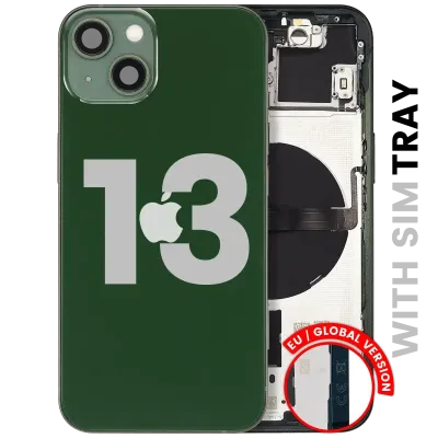 Back Housing W/ Small Parts For iPhone 13 (EU / Global Version) (Used OEM Pull: Grade B) (Green)