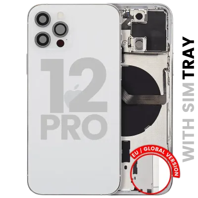Back Housing W/ Small Parts For iPhone 12 Pro (EU / Global Version) (Used OEM Pull: Grade B) (Silver)