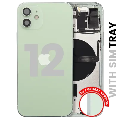 Back Housing W/ Small Parts For iPhone 12 (EU / Global Version) (Used OEM Pull: Grade C) (Green)