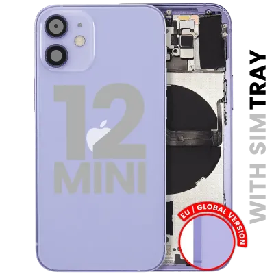 Back Housing W/ Small Parts For iPhone 12 Mini (EU / Global Version) (Used OEM Pull: Grade B) (Purple)