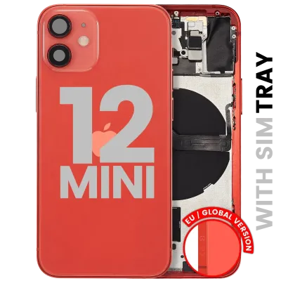 Back Housing W/ Small Parts For iPhone 12 Mini (EU / Global Version) (Used OEM Pull: Grade B) (Red)