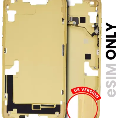 Mid-Frame Housing W/ Small Parts For iPhone 14 Plus (US Version) (Used OEM Pull: Grade A) (Yellow)