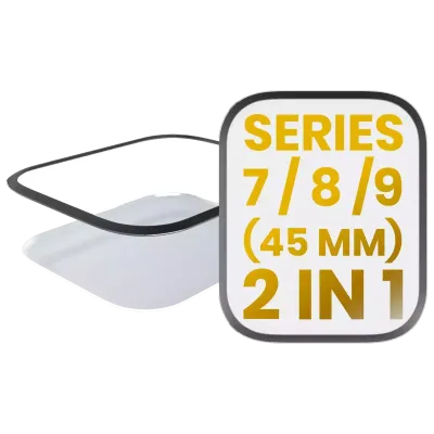 Скло екрана 2 в 1 з OCA для Watch Series 7 / 8 / 9 (45MM)