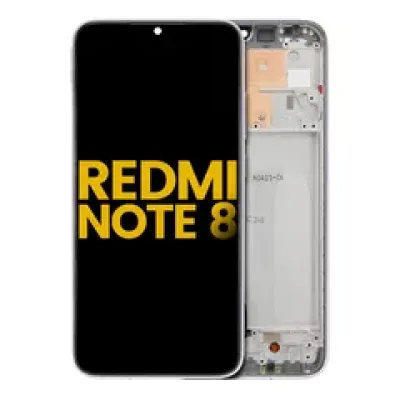 Дисплейний модуль (LCD) з рамкою для Xiaomi Redmi Note 8 / Redmi Note 8 (2021) (Aftermarket Plus) (Moonlight White)