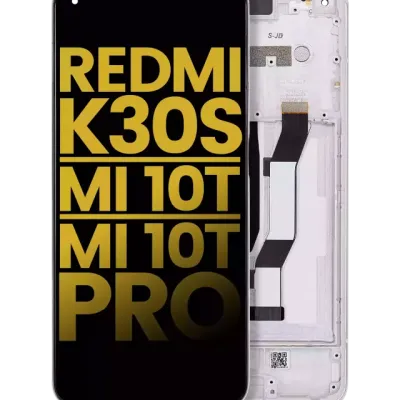 Дисплейний модуль для Xiaomi Redmi K30S / Mi 10T / Mi 10T Pro 5G з рамкою (Refurbished) (білий) (LCD)