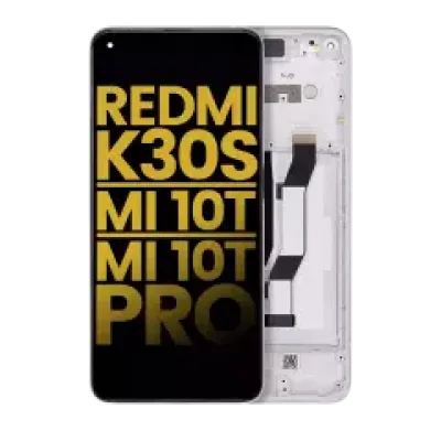 Дисплейний модуль для Xiaomi Redmi K30S / Mi 10T / Mi 10T Pro 5G з рамкою (Refurbished) (білий) (LCD)