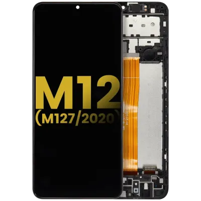 Дисплейний модуль (LCD) з рамкою для Samsung Galaxy M12 (M127 / 2020) (Refurbished) (усі кольори)