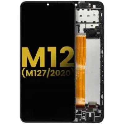 Дисплейний модуль (LCD) з рамкою для Samsung Galaxy M12 (M127 / 2020) (Refurbished) (усі кольори)