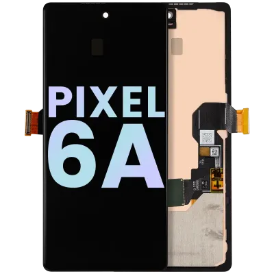 Дисплейний модуль (OLED) з рамкою (з сенсором відбитків) для Google Pixel 6A (Genuine OEM) (All Colors)