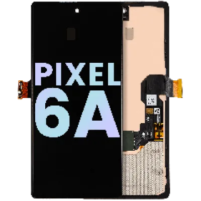 Дисплейний модуль (OLED) з рамкою (з сенсором відбитків) для Google Pixel 6A (Genuine OEM) (All Colors)