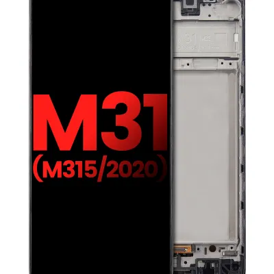 Дисплейний модуль (OLED) з рамкою для Samsung Galaxy M31 (M315 / 2020) (Aftermarket Plus) (усі кольори)