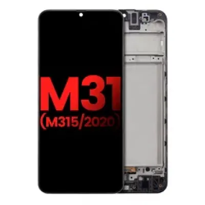 Дисплейний модуль (OLED) з рамкою для Samsung Galaxy M31 (M315 / 2020) (Aftermarket Plus) (усі кольори)