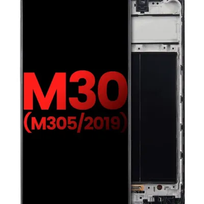 Дисплейний модуль (OLED) з рамкою для Samsung Galaxy M30 (M305 / 2019) (Aftermarket Plus) (усі кольори)