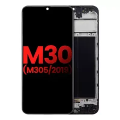 Дисплейний модуль (OLED) з рамкою для Samsung Galaxy M30 (M305 / 2019) (Aftermarket Plus) (усі кольори)