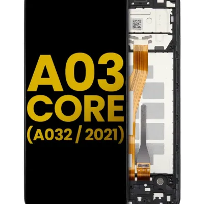 LCD Assembly With Frame For Samsung Galaxy A03 Core (A032 / 2021) (Refurbished) (Black)