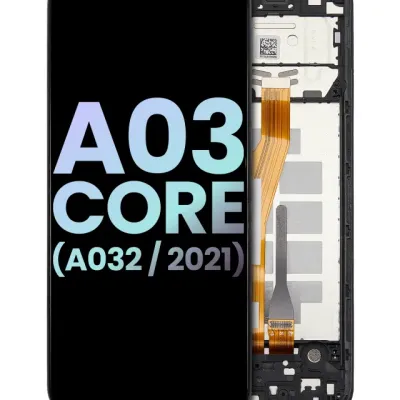 Дисплейний модуль (LCD) з рамкою для Samsung Galaxy A03 Core (A032 / 2021) (Service Pack) (чорний)