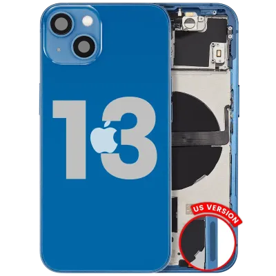 Back Housing W/ Small Parts For iPhone 13 (US Version) (Used OEM Pull: Grade B) (Blue)