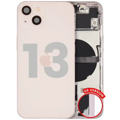 Back Housing W/ Small Parts For iPhone 13 (US Version) (Used OEM Pull: Grade B) (Pink)