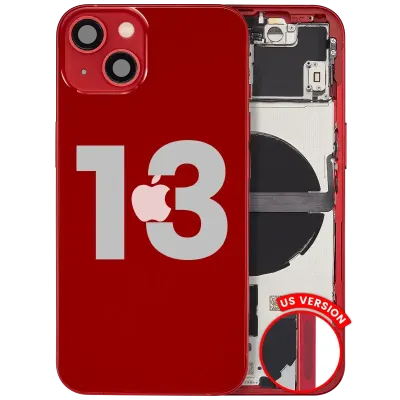 Back Housing W/ Small Parts For iPhone 13 (US Version) (Used OEM Pull: Grade B) (Red)