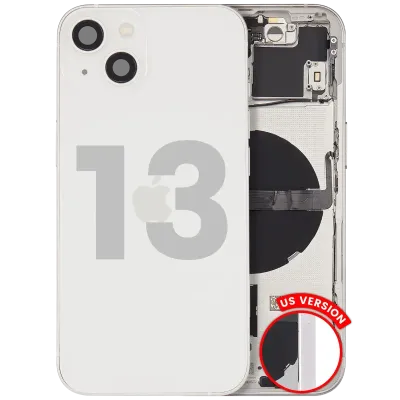 Back Housing W/ Small Parts For iPhone 13 (US Version) (Used OEM Pull: Grade C) (Starlight)
