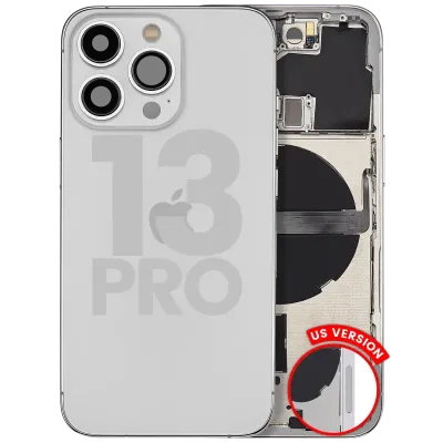 Back Housing W/ Small Parts For iPhone 13 Pro (US Version) (Used OEM Pull: Grade A) (Silver)
