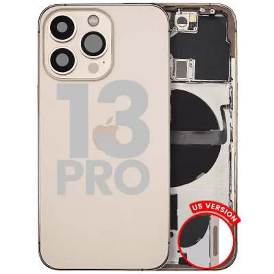 Back Housing W/ Small Parts For iPhone 13 Pro (US Version) (Used OEM Pull: Grade B) (Gold)