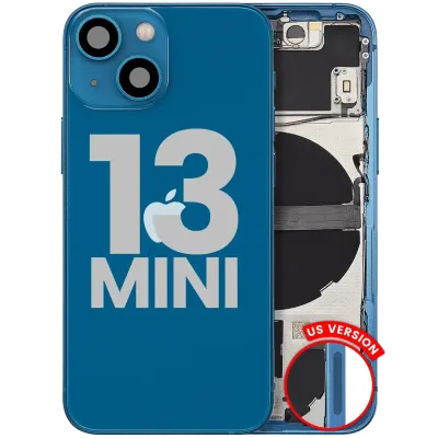 Back Housing W/ Small Parts For iPhone 13 Mini (US Version) (Used OEM Pull: Grade C) (Blue)
