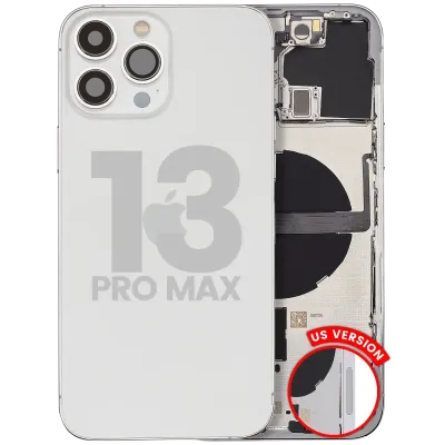 Back Housing W/ Small Parts For iPhone 13 Pro Max (US Version) (Used OEM Pull: Grade C) (Silver)