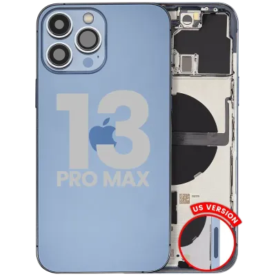 Back Housing W/ Small Parts For iPhone 13 Pro Max (US Version) (Used OEM Pull: Grade C) (Sierra Blue)