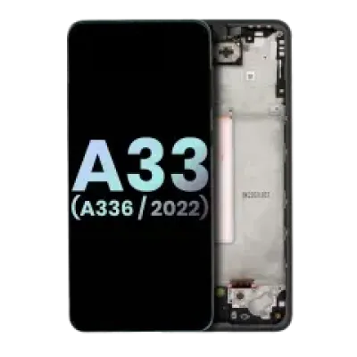 Дисплейний модуль (OLED) з рамкою для Samsung Galaxy A33 5G (A336 / 2022) (Service Pack) (чорний)