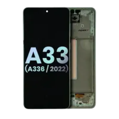 Дисплейний модуль (OLED) з рамкою для Samsung Galaxy A33 5G (A336 / 2022) (Service Pack) (Awesome White)