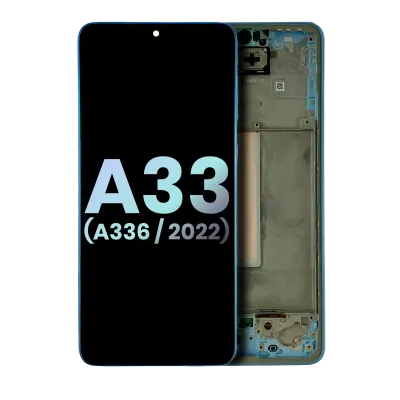 Дисплейний модуль (OLED) з рамкою для Samsung Galaxy A33 5G (A336 / 2022) (Service Pack) (синій)