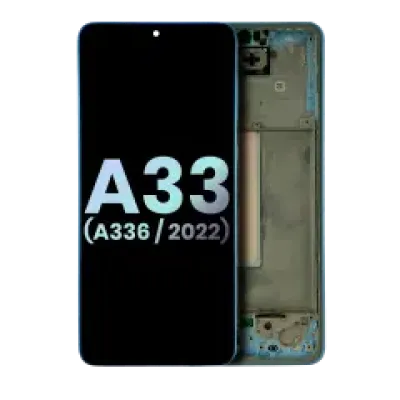 Дисплейний модуль (OLED) з рамкою для Samsung Galaxy A33 5G (A336 / 2022) (Service Pack) (синій)