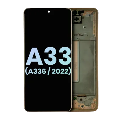 Дисплейний модуль (OLED) з рамкою для Samsung Galaxy A33 5G (A336 / 2022) (Service Pack) (Peach)